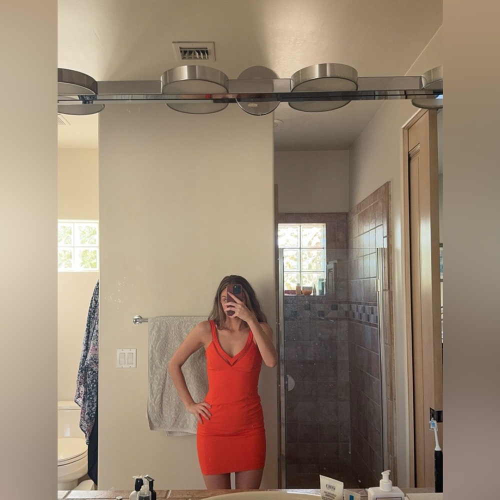 Zara Trafaluc Bodycon Dress - Burnt Orange